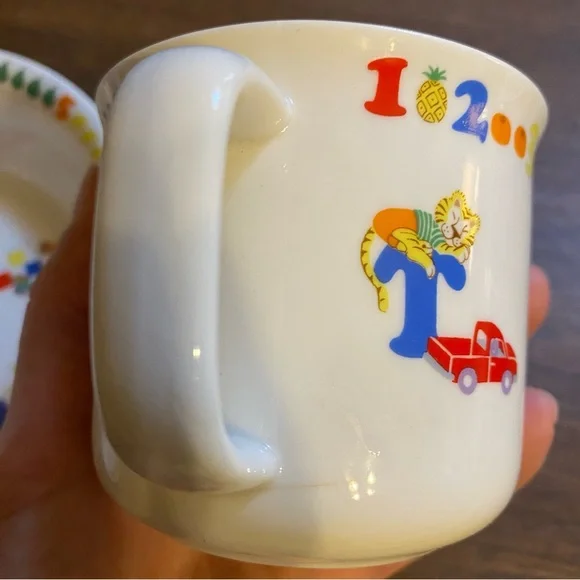 Vintage Lenox Teachers Pet Childs Mug and Plate Set Alphabet Numbers Animals - Picture 4 of 8